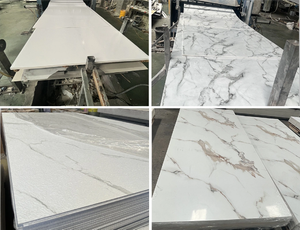 UV Glossy PVC Marble Sheet 3D PVC Wall Panels For Interior Decoration