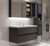 Modern Design Furniture With Drawers Waterproof PVC LED Mirror Bathroom Cabinet